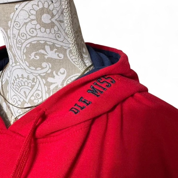 Colosseum Ole Miss Rebels Red Hoodie Pullover Sweatshirt Embroidered Logo S - Picture 3 of 6